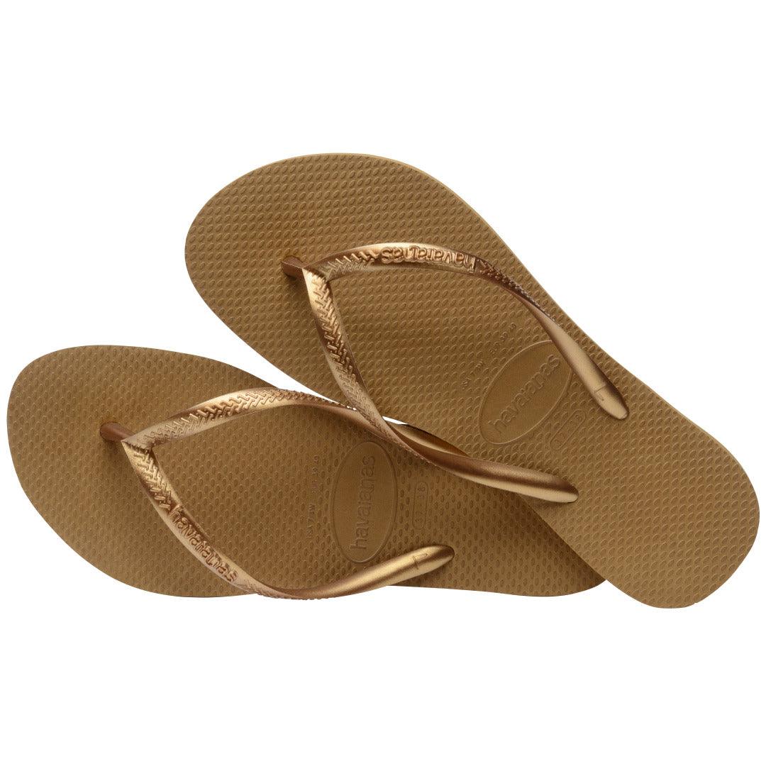 Chinelo Slim Elegante Bronze Tiras Finas Conforto Leve Verão