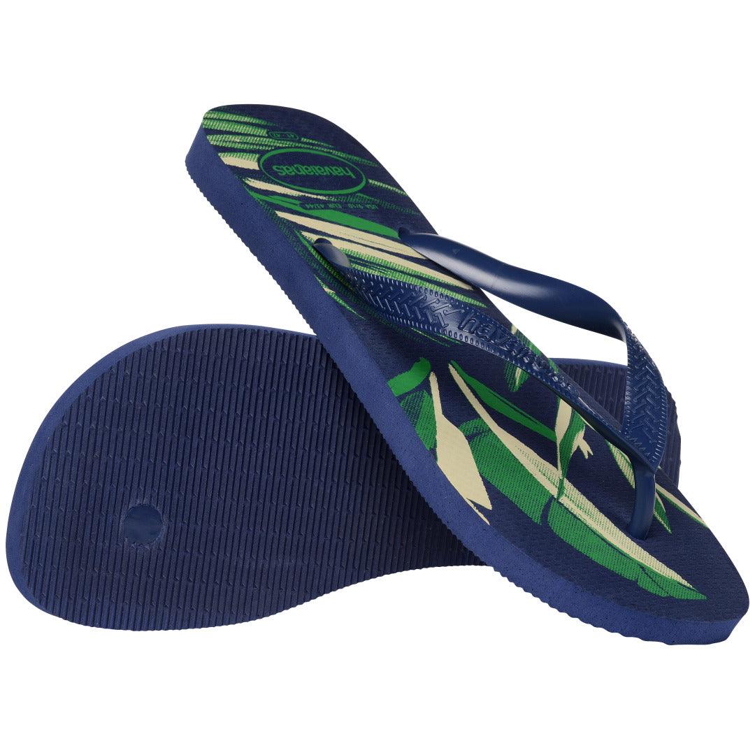 Chinelo Aloha Unissex Tropical Confortável Azul Marinho Estilo Verão Praia