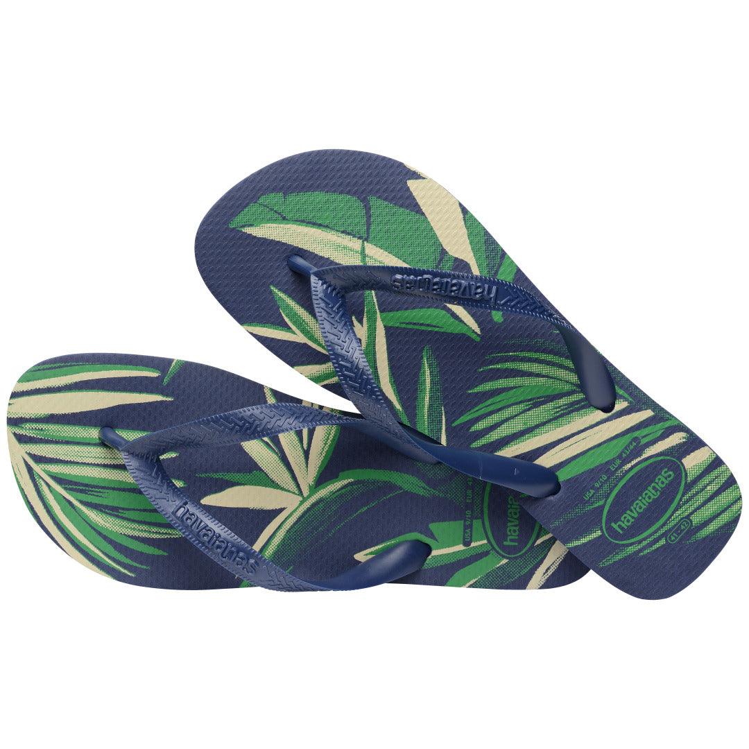 Chinelo Aloha Unissex Tropical Confortável Azul Marinho Estilo Verão Praia