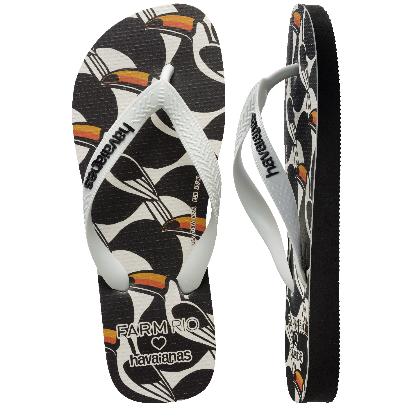 Chinelo Farm Copatucano: Conforto Vibrante e Estampa Tropical Exclusiva de Tucano