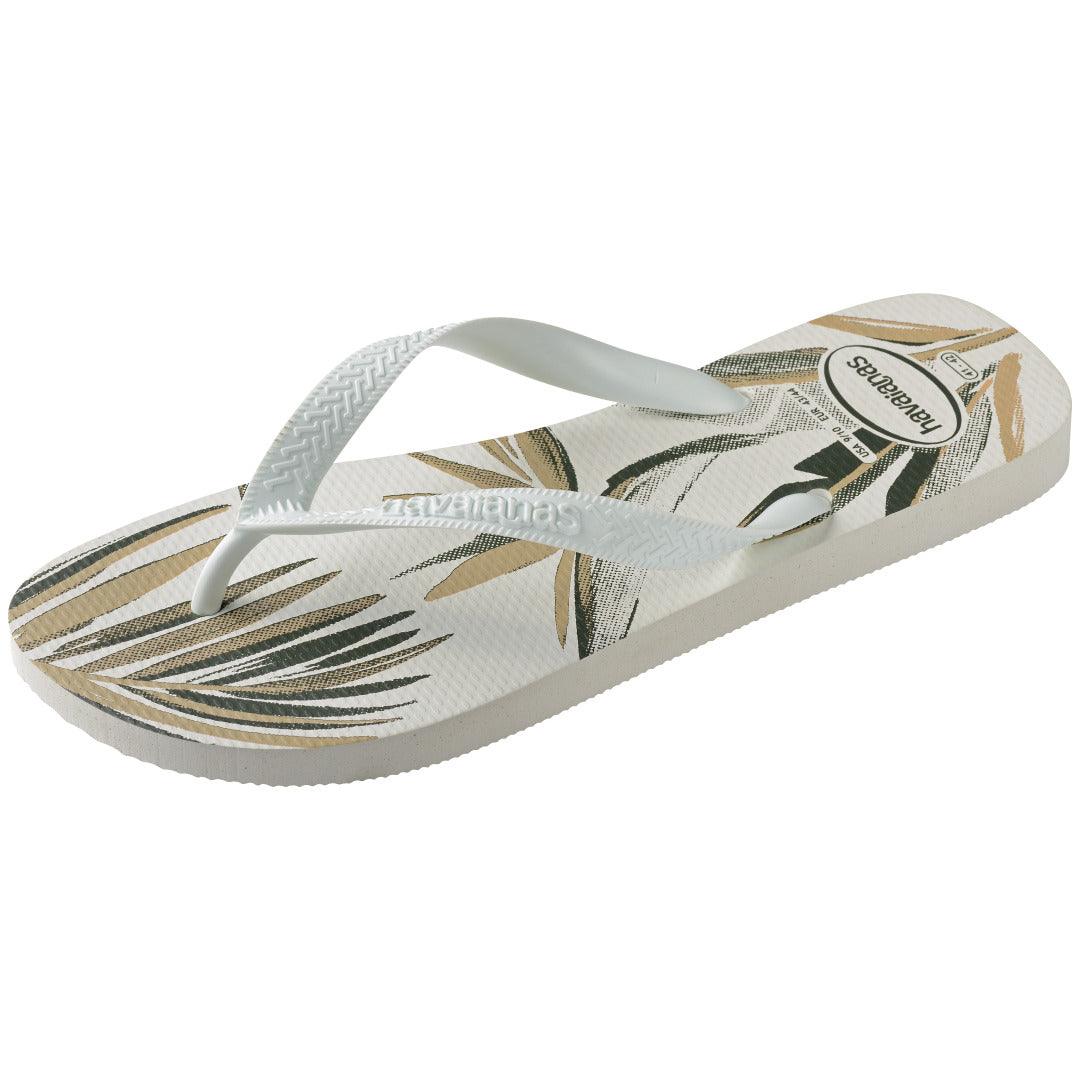 Chinelo  Aloha Branco Tropical Confortável Verão Praia Casual Original