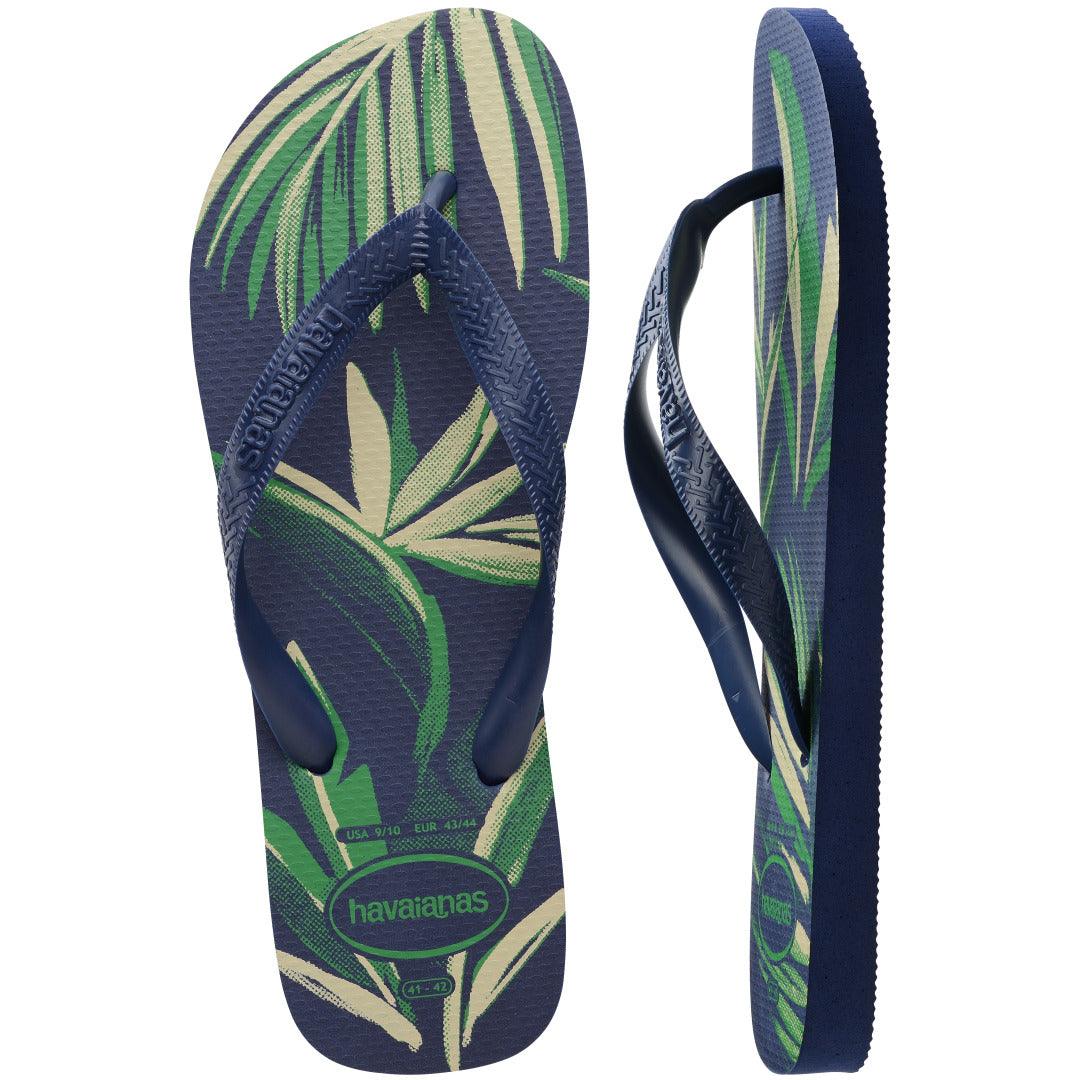 Chinelo  Aloha Unissex Tropical Confortável Azul Marinho Estilo Verão Praia