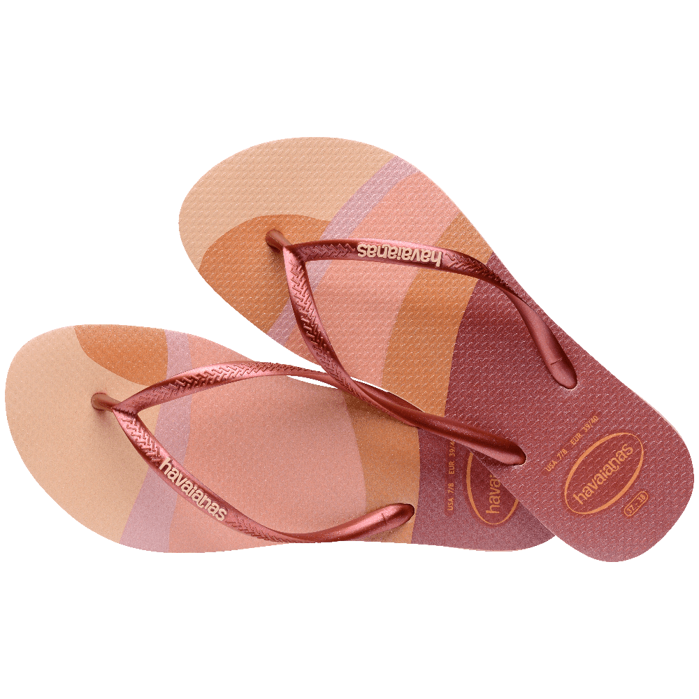 Chinelo  Slim Palette Glow Rosa Ballet: Conforto com Glitter Holográfico e Tiras Finas