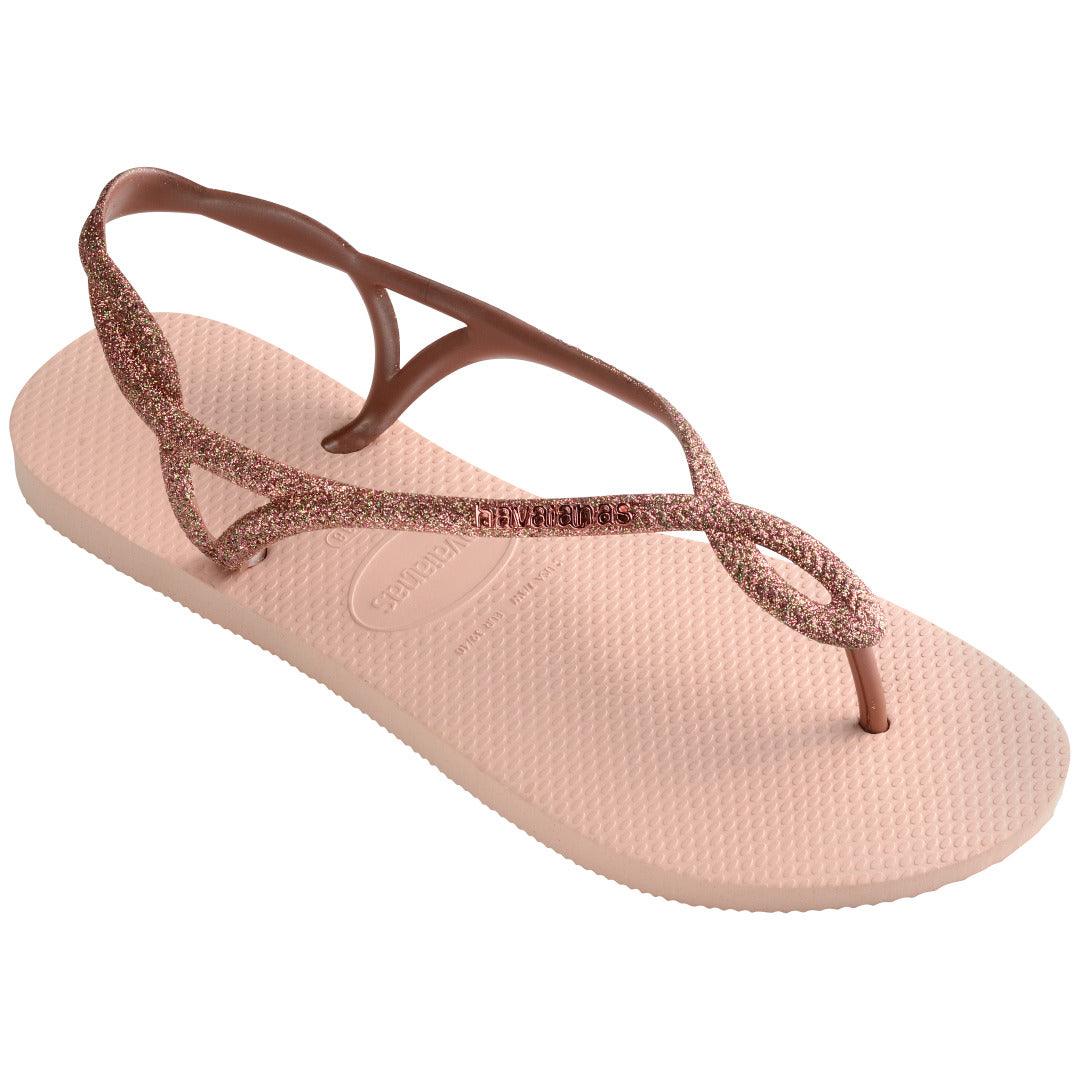 Rasteirinha  Luna Premium Glitter Rosa Ballet: Conforto Tiras Cruzadas Estilo