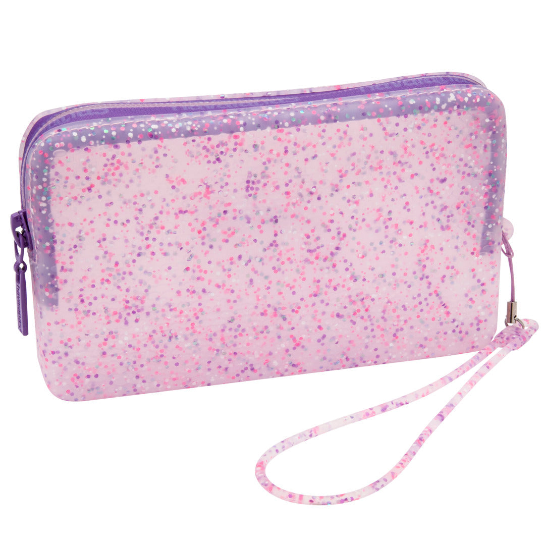Mini Bag  Super Glitter Roxo Transparente: Brilho e Estilo para Carregar