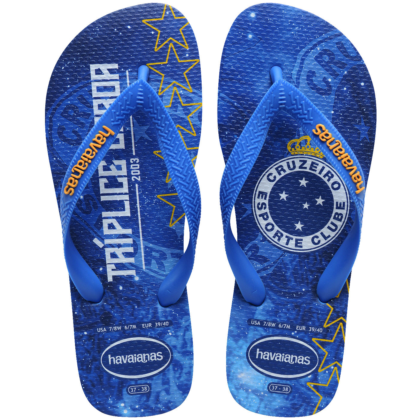 Chinelo  Top Times Cruzeiro Oficial Confortável Estiloso Antiderrapante Azul Brilhante