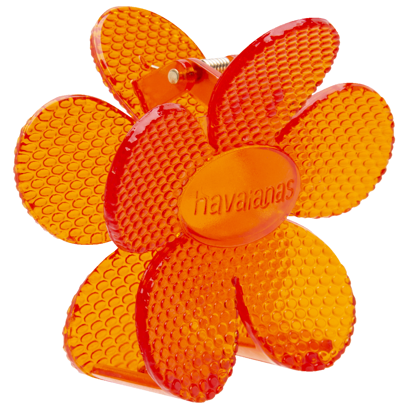Presilha de Cabelo  Flor Laranja Sunset Estilo Praia Logo Padrão Chinelo