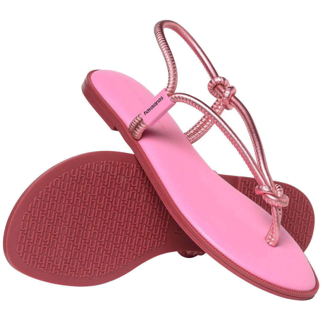 Rasteirinha  Una Açaí Feminina Confortável Tiras Grossas Estilo Verão