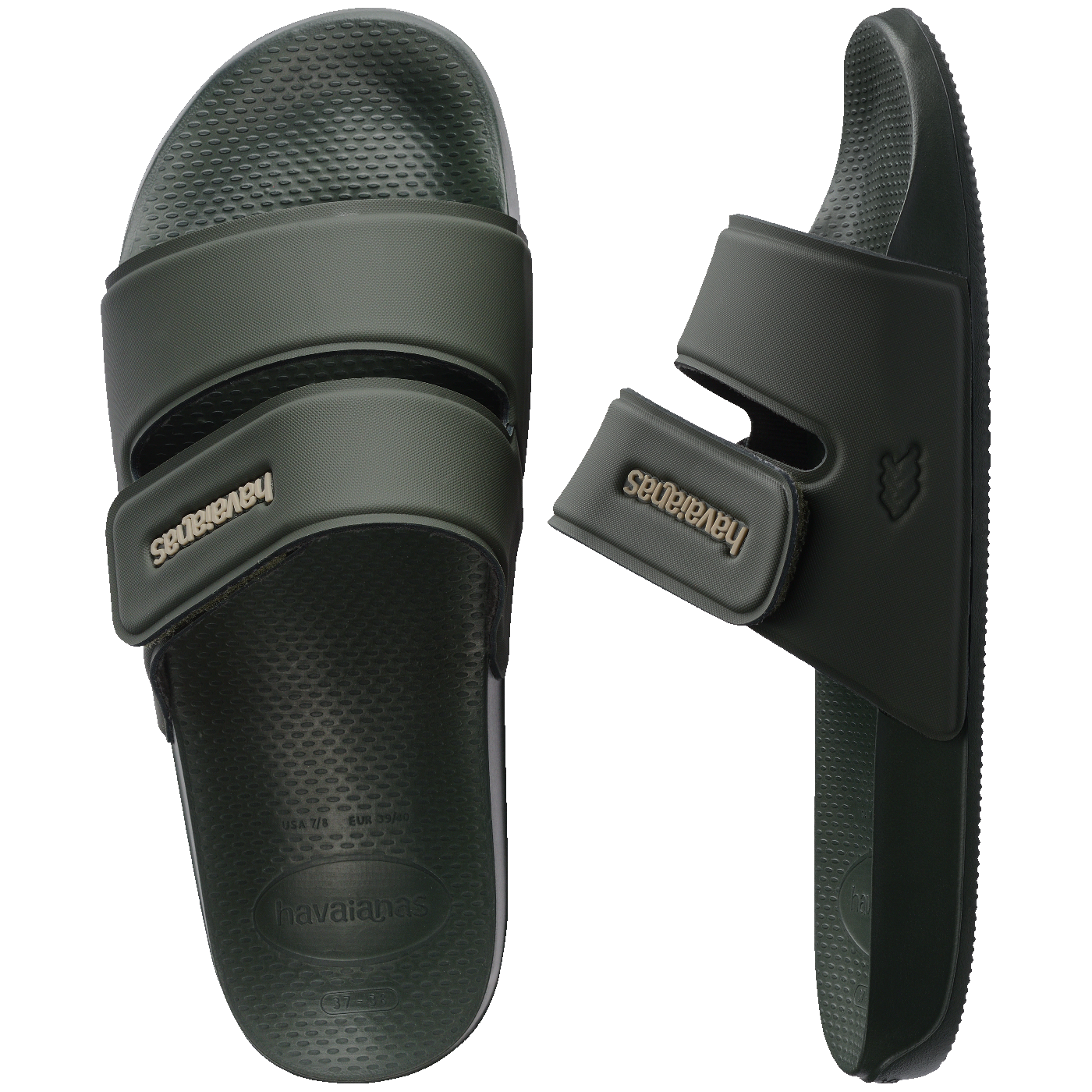 Chinelo Slide  Strap Confortável Unissex Verde Olive para Verão e Praia