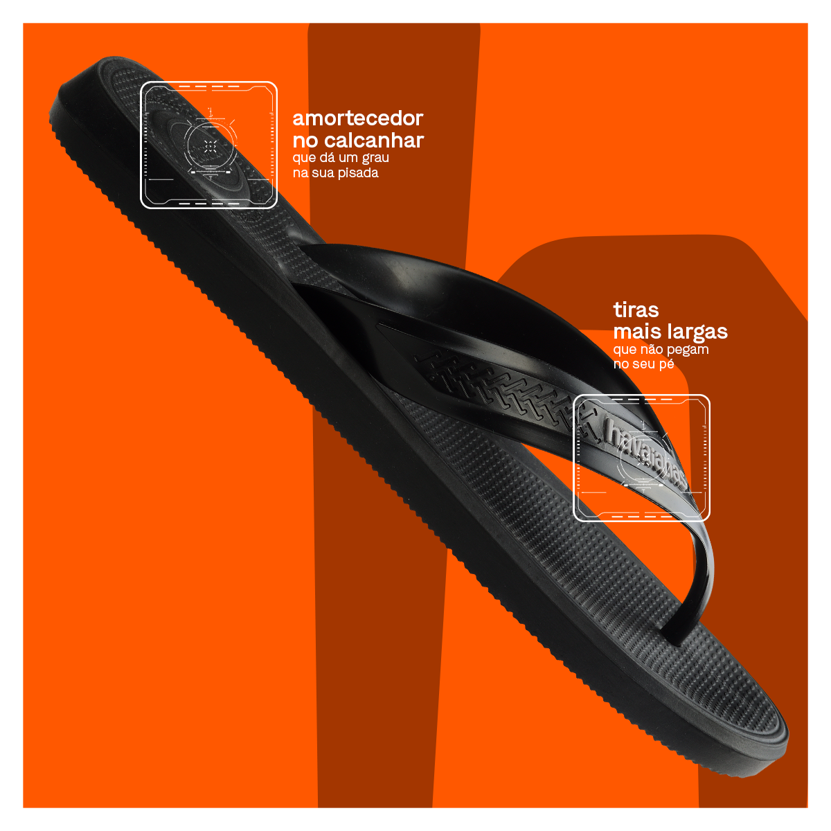 Chinelo  Top Max Comfort Preto: Tiras Largas e Solado Anatômico para Conforto